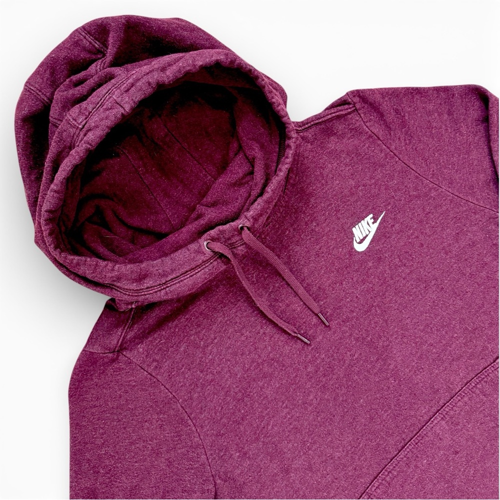 Nike Sportswear Club Fleece Cowl Neck Pullover Hoodie Burgundy Women’s Medium - Picture 3 of 6
